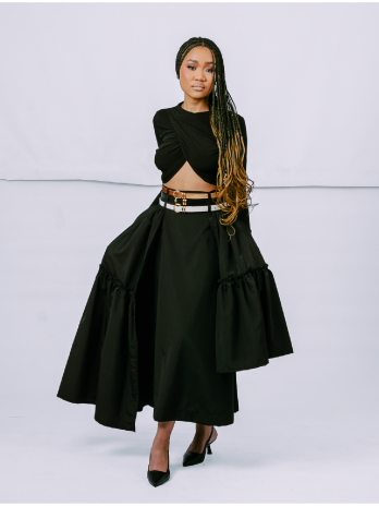Black Windbreaker Skirt